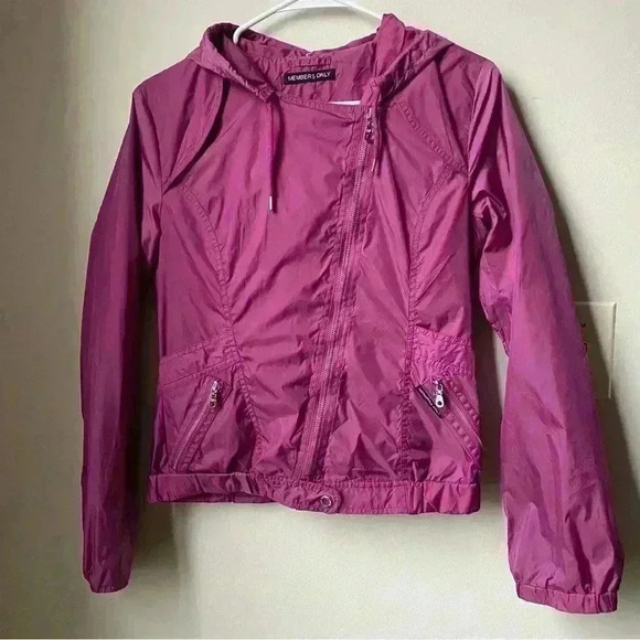 Members Only Purple Windbreaker with Hood – Size Small - Picture 1 of 12